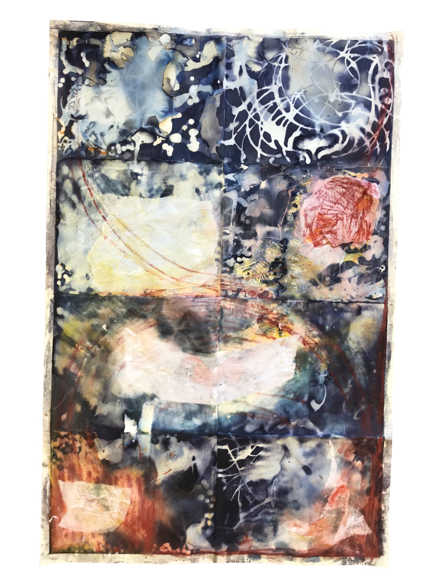 Untitled, Cyanotype with Mixed Media