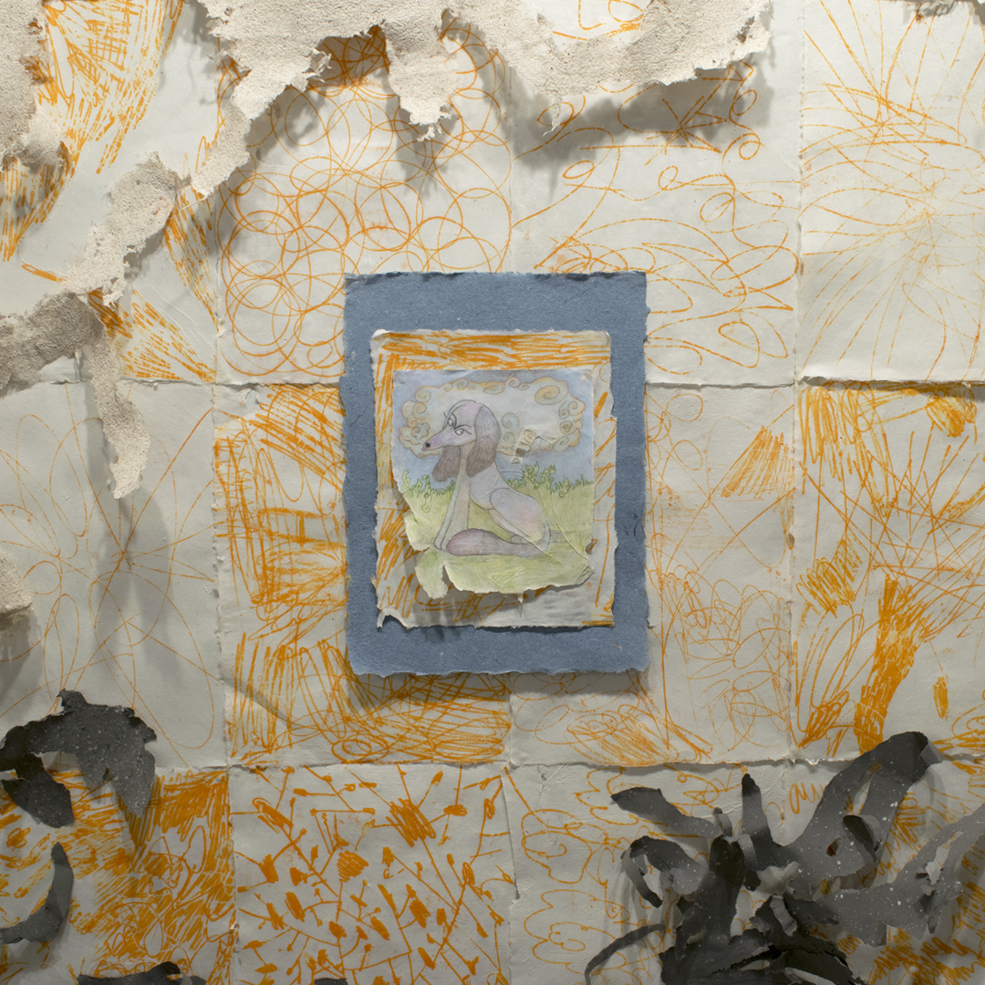 Tug of War Installation, Drawing on Handmade Paper